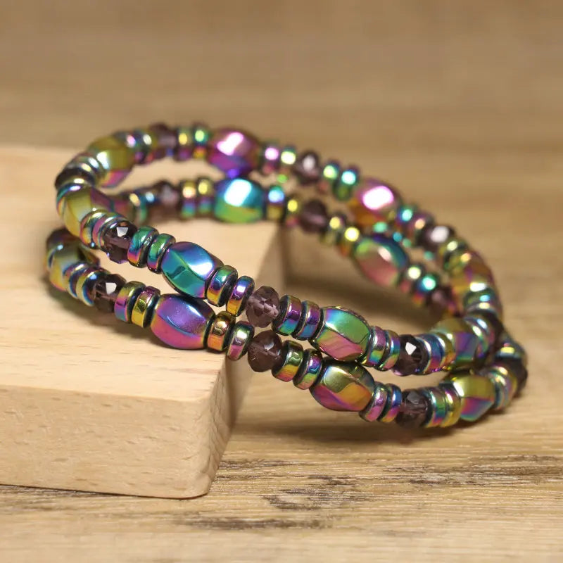 Hot Selling Beaded Bracelet for Women's Fashion Jewelry Dainty Elastic Healing Purple Crystal Stretch Stone Bracelets