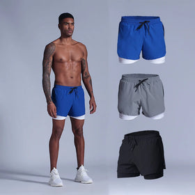 Wholesale Quick Dry Gym Fitness Sportswear 2 in 1 Jogger Shorts Men's Training Mesh Sports Shorts