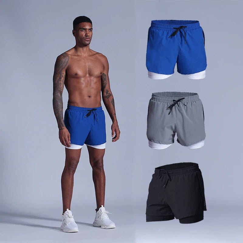 Wholesale Quick Dry Gym Fitness Sportswear 2 in 1 Jogger Shorts Men's Training Mesh Sports Shorts