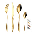 Ergonomic Design Luxury Flatware Stainless Steel 18/10 Cutlery Set Gold Unique Silverware Set for Wedding