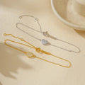 New Fashion 925 Sterling Silver Heart Full Diamond Bracelet Jewelry Gold Plated Niche Design for Women Girls Bracelet Jewelry