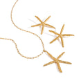 J&D Ocean Style 18K Gold Stainless Steel Summer Beach Waterproof Hammered Starfish Charm Necklaces