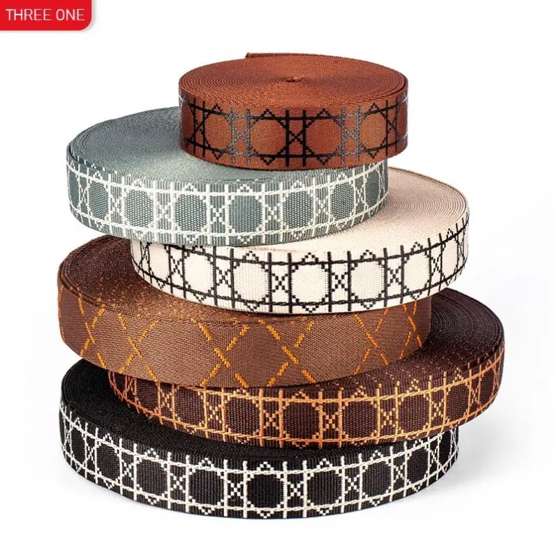Customizable Diamond Pattern Ribbon 100% Polyester Well-Printed Backpack Clothing Accessory