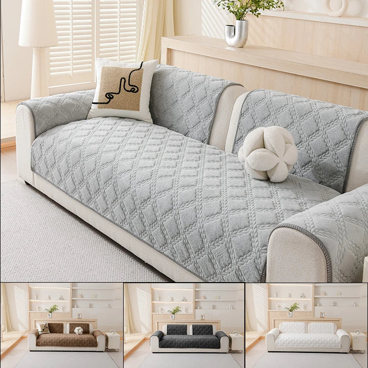 Milk Fleece Pet Friendly Anti Cat Scratch Non Slip Sofa Mat Cushion Cover Couch Cushion Furniture Pad Washable Durable