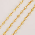 Pig Nose Chain Modern Casual Design 18k Gold Plated Brass Coffee Bean Chunky Necklace Chain for Jewelry Making
