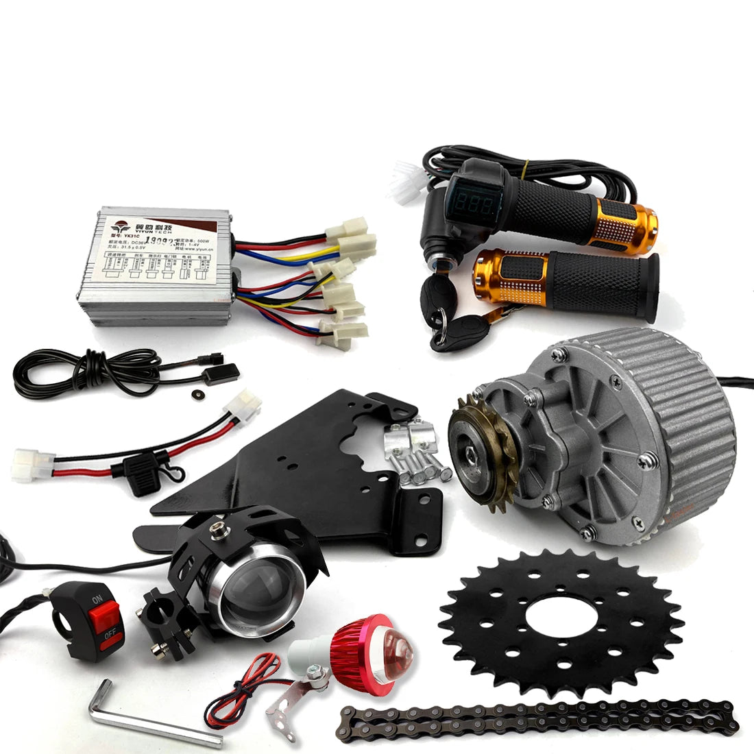 450W MY1016 Electric Bicycle Conversion Kit for DC Motor Speed Controller Freewheel Chain Drive for Ebike