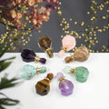 HY Multi-Cut Gem Crystal Pendant Necklace Small Essential Oil and Perfume Bottle Fashion Jewelry with Engraving Decor Gift