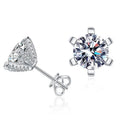 S925 Silver Six-Claw Classic Earrings Full Diamond Ear Nail Moissanite Elegant Six-Claw Design for Women Moissanite Jewelry