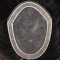 NL 0.10 Net Lace Base Human Hair Toupee Man 6inch Long Natural Gray Hair Men Replacement System Lace Front Natural Hair Line