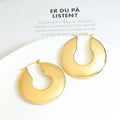 Ins Exaggerated U-shaped Geometric Earrings Titanium Steel Plated 18k Gold Stainless Steel Earrings Laser Engraving Logo