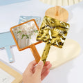 Zonyin Retro Hand Held Square Makeup Mirror Custom Logo Portable Fashion Lady Beauty Cosmetic Mirror Handheld Travel Mirror