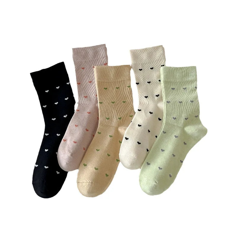 New Cute Small Heart Shaped Medium Tube Socks Sweet Little love Cotton Crew Socks