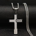 Simple Style Stainless Steel Cross Necklace 18K Gold Plated Christian Jesus Pendants with Zircon for Men and Women