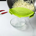 Cathylin Kitchen Sink Instant Pasta Food Strainer Adjustable Silicone Clip on Strainer Eco-Friendly 21*9cm for Pots Pans Bowls