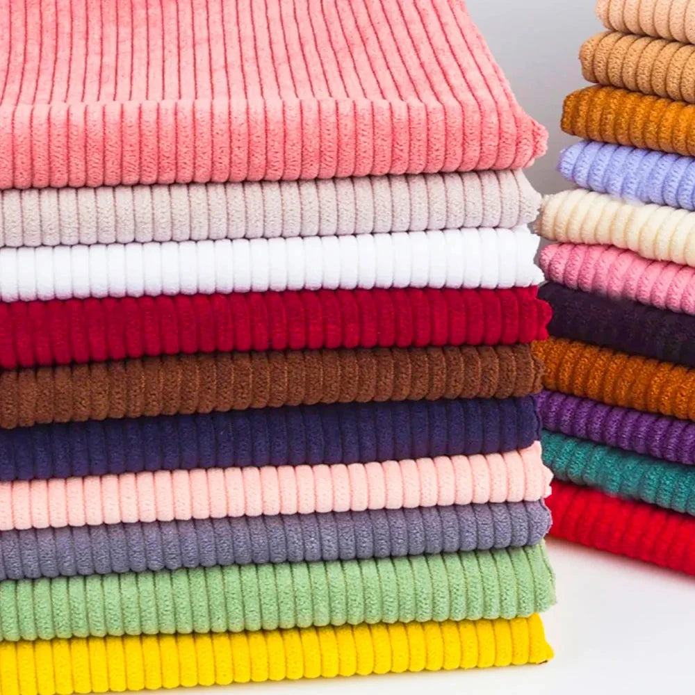 Wholesale Solid Color Stripe Stretch Corduroy Fabric for Sewing Apparel Overcoat Pillow Bed Sheet Cover Home Textile