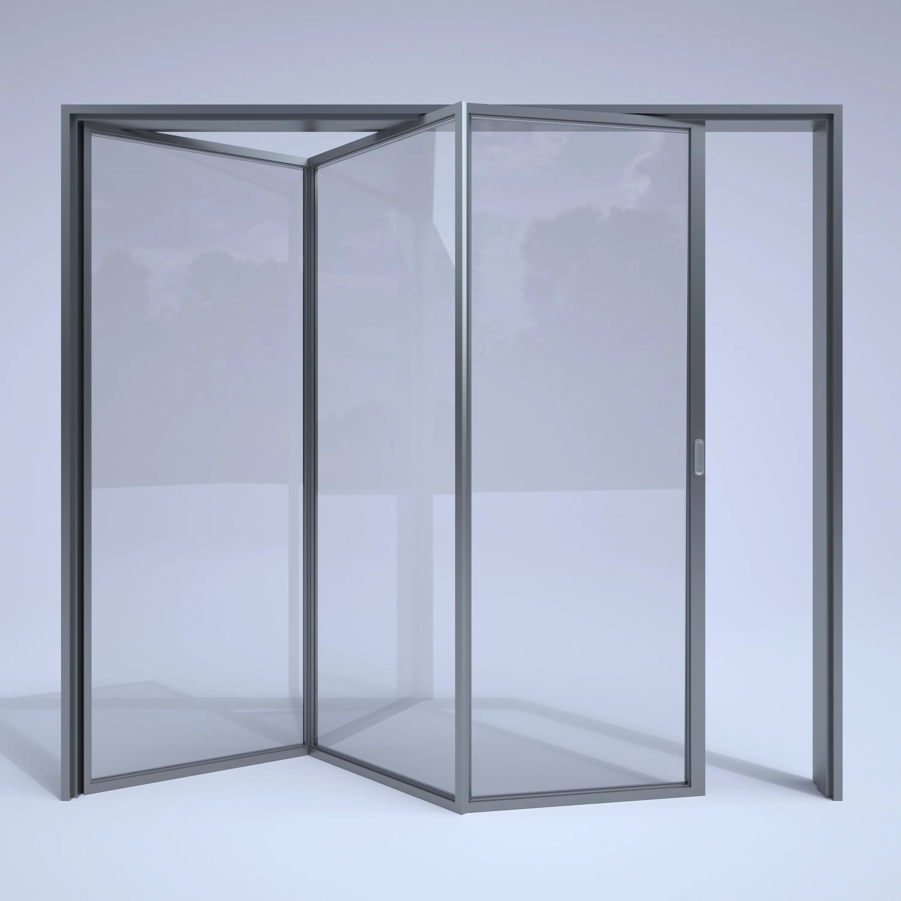 Latest Factory Direct Simple Design Waterproof Windproof 3 Folding Doors Office Home Vertical Folding Doors