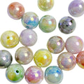 High Quality Gradient Straight  30pcs/bag Hole Star Inside Round Beads for Jewelry Making Chain Keychain