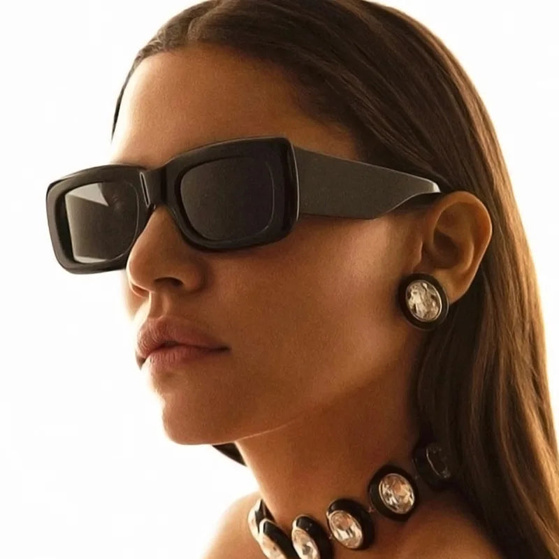 Luxury Retro Trend Thick Square Sunglasses for Women and Men Ocean Eyewear for Sun Protection