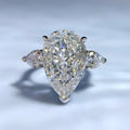 Luxury 925 Sterling Silver Pear Cut Ring Set with High-Carbon Diamonds
