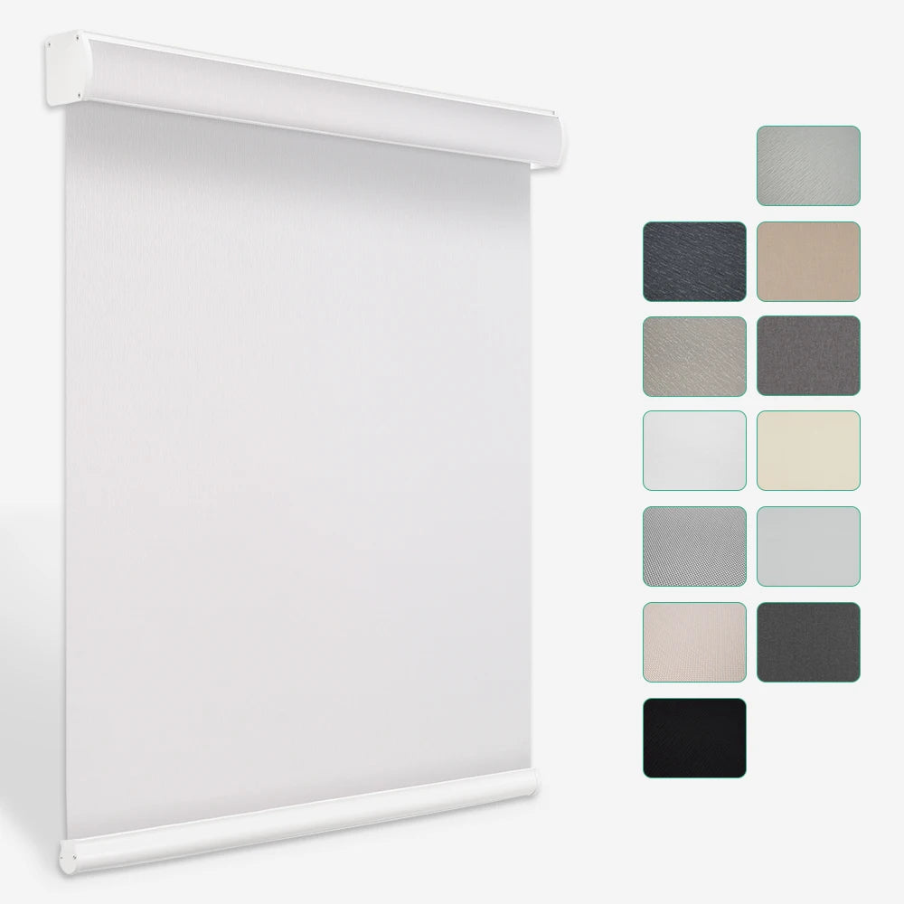 Bedroom Blackout Smart Roller Shade Electric With Remote Solar Powered Automation Indoor Window Motorized Roller Blinds