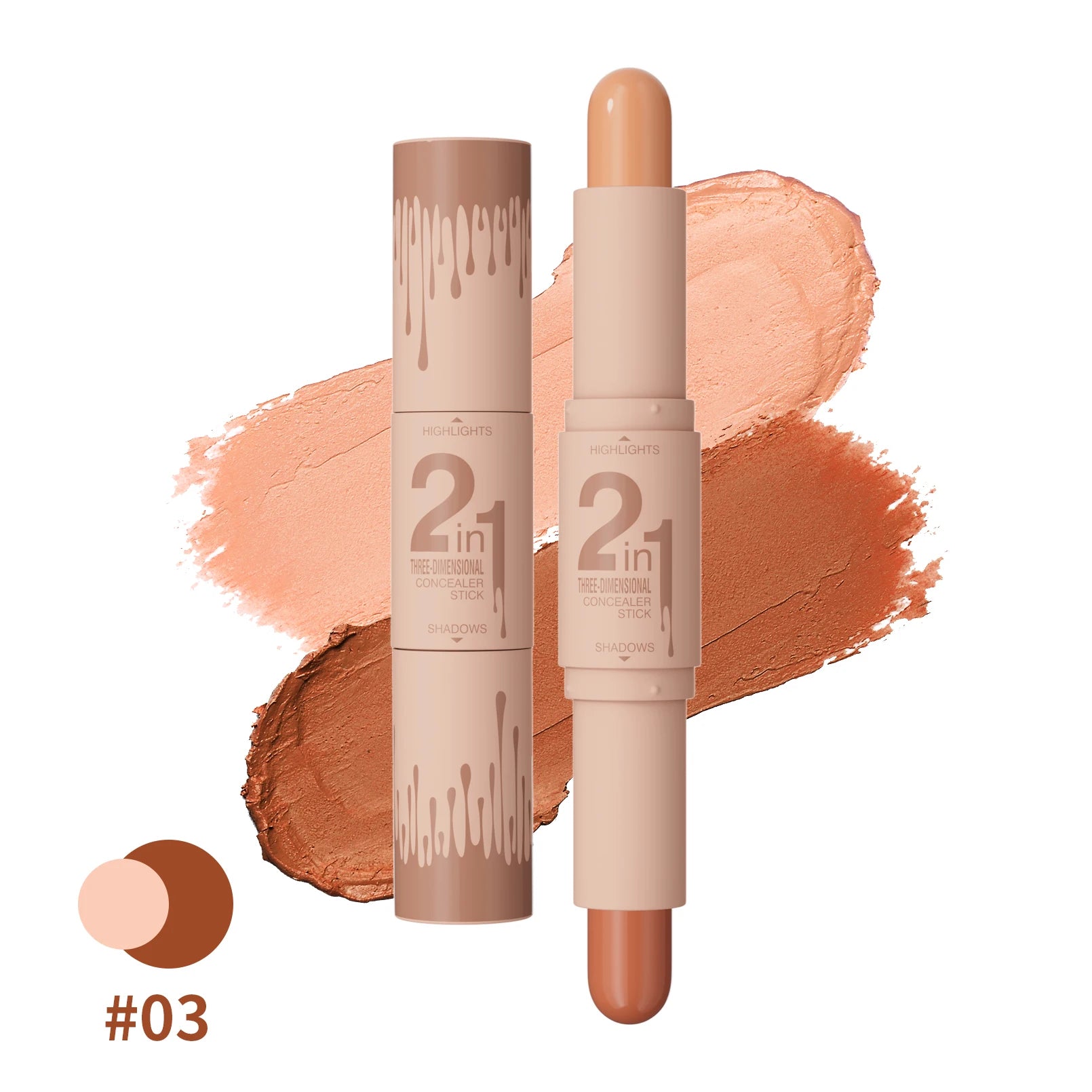 7 Colors High Pigment Long-lasting Multi-Function Beauty Stick Contour Highlighter Blusher-Non-Greasy Bronzer Facial Makeup