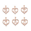 Merryshine Copper with Rose Gold Plated 26 A-z Style Alphabet Charms Pendant Letter Initial Necklace