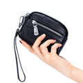 Hot Sell Genuine Leather Small Purse Genuine Cowhide Leather Girl Wrist Mini Wallet With Wristlet Small Womens Bags and Purses