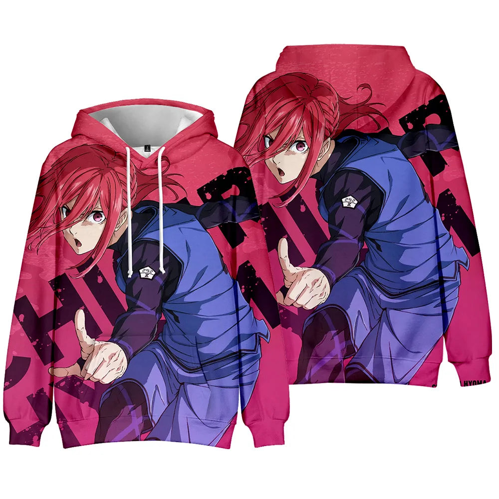 Fitspi Anime Isagi Cosplay Costume Hoodies Boys Girls Hoodie 3d Printed Anime Comic Sweatshirts Men Women Causal Tops