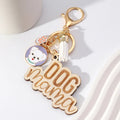 Wholesale Colorful Tassel Wood Dog Mama Keychain Mother's Day Birthday Gift Pendant Bag Charm for Key Holder
