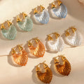 Trendy 18K Gold Plated Clear Resin Geometric Earrings Colorful Transparent Acrylic U Shaped Huggie Earrings