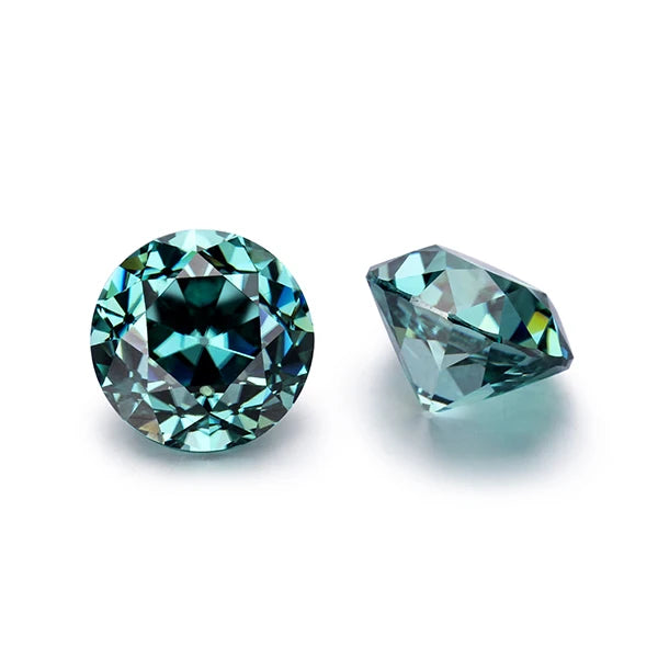 Starsgem 1 Carat Round Brilliant Cut Green Moissanite 6.5mm Loose Lab Grown Moissanites Gemstone for Jewelry