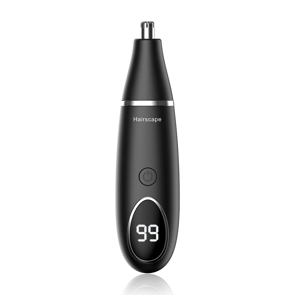 Waterproof Electric Nose Trimmer With LCD Displayer Type-C Double Blades Nose Machine Rechargeable Nose Hair Trimming