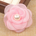 5.5cm Organza and Pearl Burn Edge Camellia Flower Shoes Diy Manual Corsage Garment Accessories