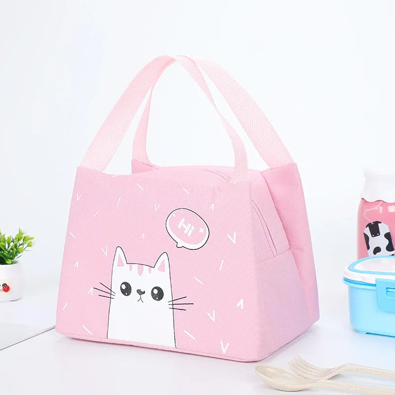 Factory Wholesale Cute Cartoon Design Eco-friendly Polyester Solar Panel Thermal Waterproof Lunch Cooler Bag for Food Delivery