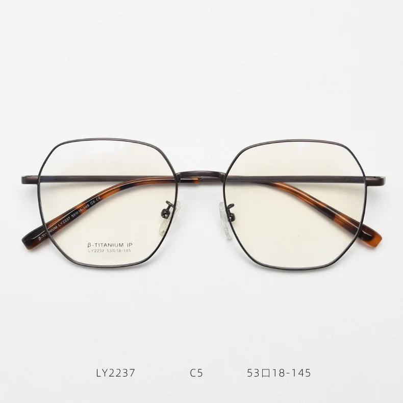 Pure Titanium Glasses Frame Women Vintage Round Myopia Optical Prescription Eyeglass Frame Men 2024 New Titan Eyewear Spect