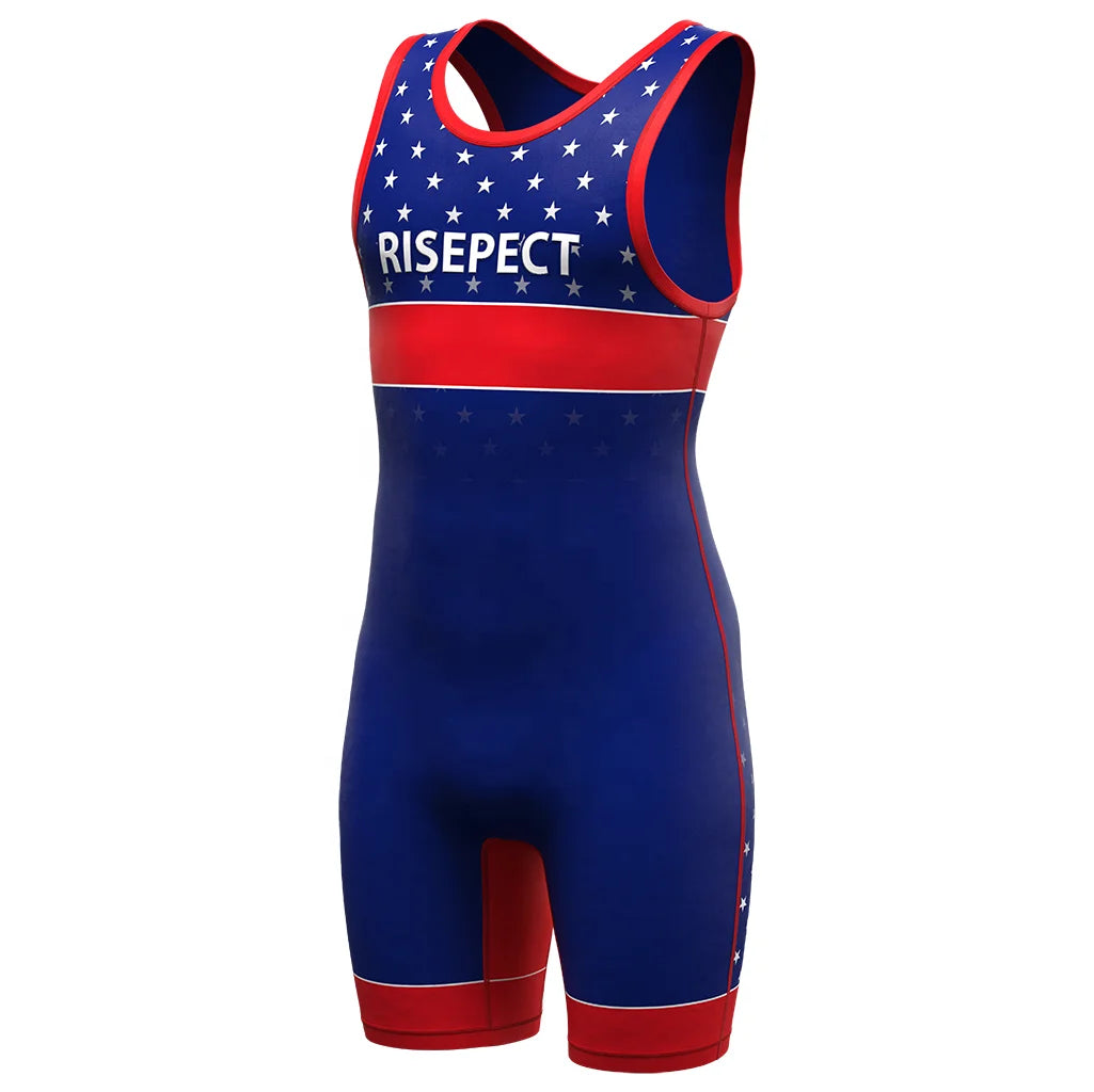 Men's American Flag Singlet Men's Wrestling Singlets Wrestling Suits