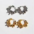 ECO-Friendly Materials - Designer Vintage 18K Gold Plated Brass Hoop Thread Huggie Hoop Earrings for Women Jewelry