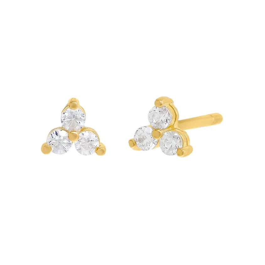 Gemnel Hot Selling 925 Sterling Silver 18k  Gold Mini Cz Diamond Stud Earrings