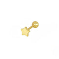 925 Sterling Silver Smooth Star Spiral Pattern Stud Earrings Gold Plated with Zircon Stone Cute Style for Engagement or Gift