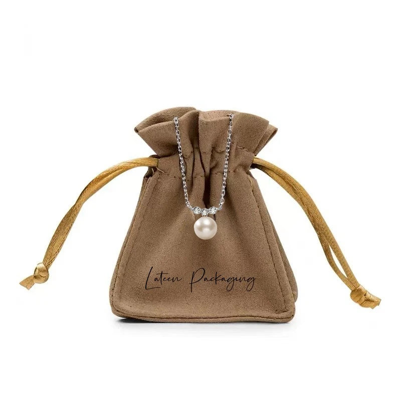 Hot Selling Small Gift Bags Microfiber Luxury Jewelry Pouches Custom Logo Square Ribbon Drawstring 7x9cm for Earring Necklace