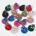 New Geometric Alloy Glass Diamond Earrings Polyester Elastic Cord Braided Round Earrings for Women