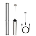 Manufactures Factory Custom Automatic Stainless Steel Cappuccino Usb Rechargeable Electric Milk Frother with 2 Whisks
