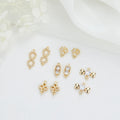 Fashion DIY Accessories Jewelry Making Supply 14K Gold Plated Brass Cubic Zirconia Flower Shape Trendy Connector for Necklace