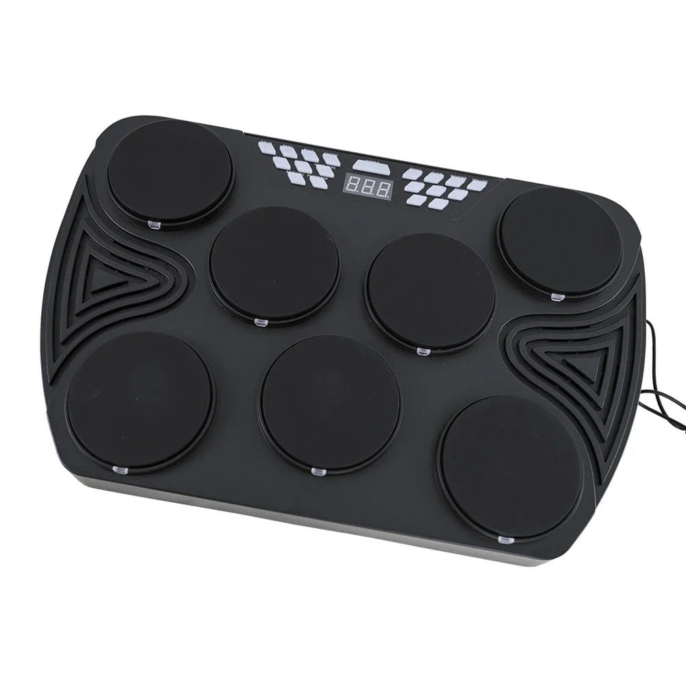 Konix Educational Music Toy Drum Pad with Drum Sticks Pedal Percussion Kit Digital Electronic Colorful Drum Set