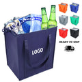 Customizable Insulated Lunch Cooler Bag Foldable Non-woven Insulation Bag with Zipper for Food and Groceries