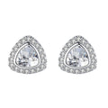 Fashion 925 sterling silver simulation diamond stud earrings women simple geometric triangle shape diamond earrings