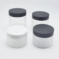 Pet Matte Color Body Scrub Frosted Plastic 250ml Cosmetic Cream Jars with Black Plastic Lid