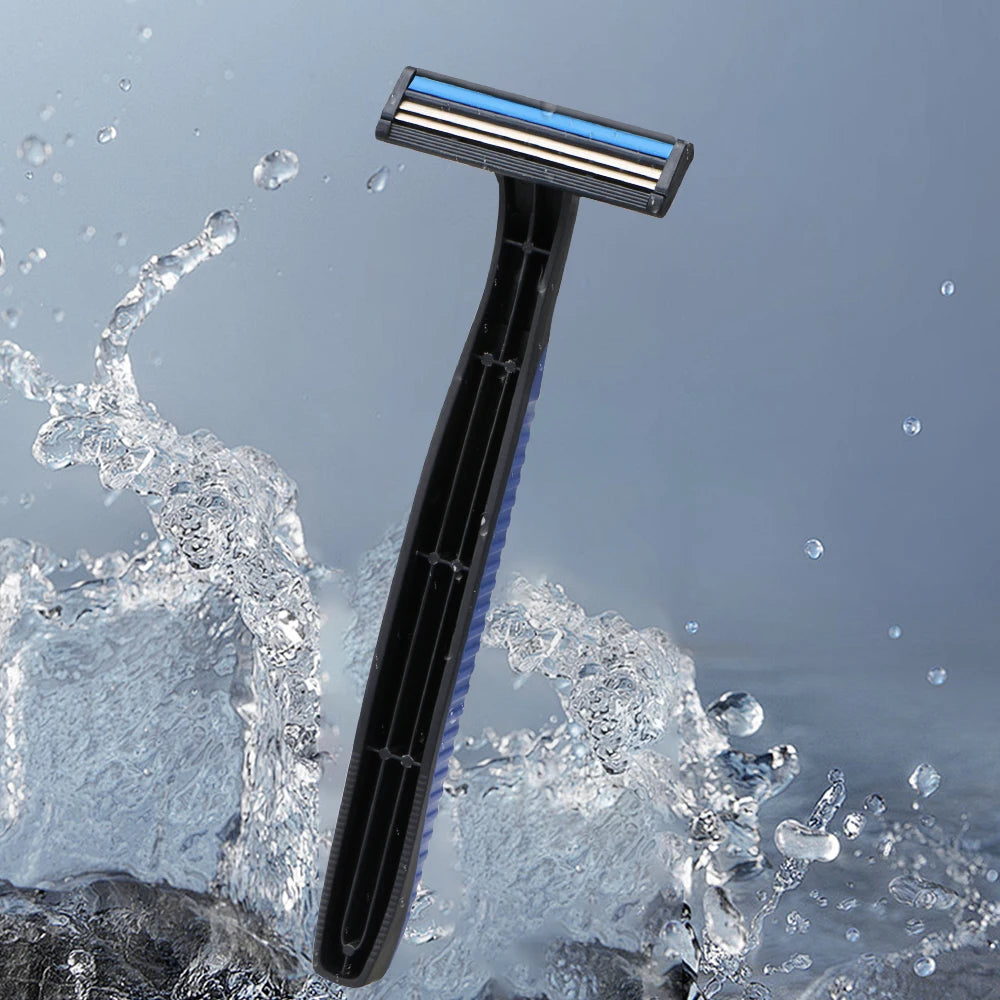Twin Sweden Stainless Steel Blade Razor Hair Removal Shaving Disposable Razor Rubber Grip Handle