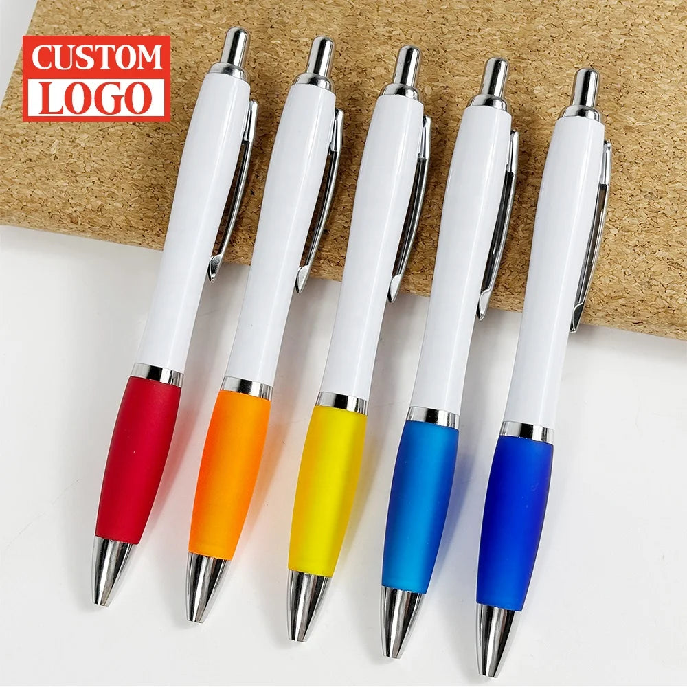 Wholesale Promotional Gifts Nash Ballpoint Pens Multicolor White Body Ballpoint Pen With Custom Logo Plastic Ballpoint Pens