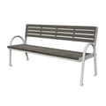 Outdoor Furniture Modern Metal Legs Wpc Wood Bench Seat Outside Park Private Bench Chair Out Door Garden Bench Seating